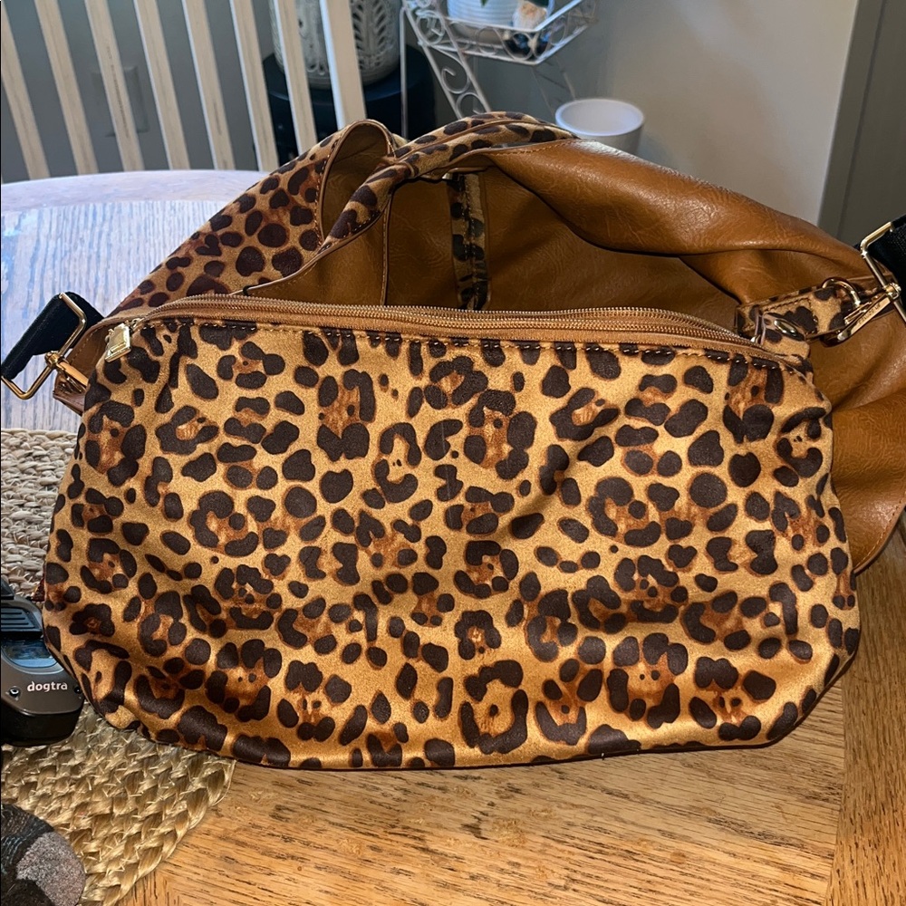 AhDorned Leopard Print suede feel Tote Bag - Picture 3 of 5